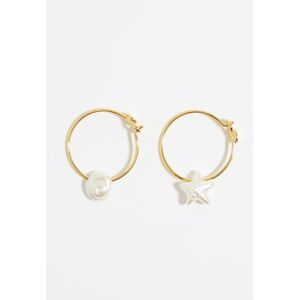 BIMBA Y LOLA Starfish and golden conch hoop earrings PEARL UN adult