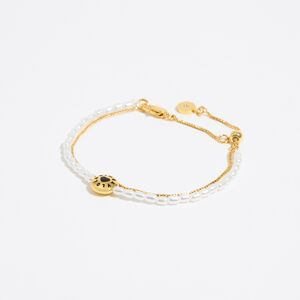 BIMBA Y LOLA Double pearl bracelet with black Candy logo BLACK UN adult