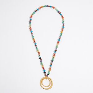 BIMBA Y LOLA Matte gold rings multicolor stones necklace GOLD UN adult