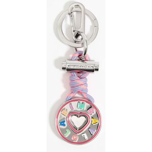 BIMBA Y LOLA Silver heart circular key ring ORANGE UN adult