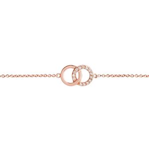 Olivia Burton Women's Crystal Interlink Chain Bracelet in Rose Gold Plated Sterling Silver- Women