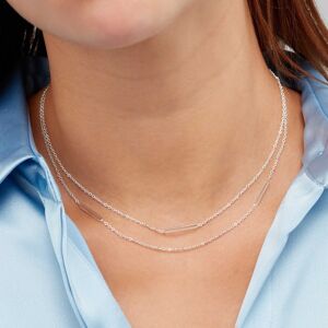 Sekonda Silver Paperclip Necklace