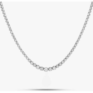 Pre-Owned 18ct White Gold 2.50ct Brilliant Cut Diamond Graduated 16 Inch Tennis Necklace 4104762