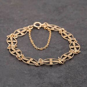 Pre-Owned 9ct Yellow Gold Oval Cross Link 7 Inch Chain Bracelet 41061047
