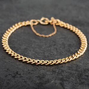 Pre-Owned Vintage Yellow Gold Curb Chain Bracelet 4107164