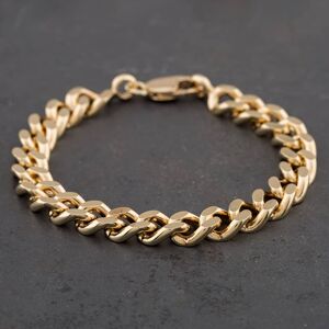 Pre-Owned 9ct Yellow Gold Filed 8 Inch Curb Chain Bracelet 41081035