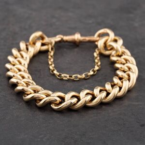 Pre-Owned Vintage 9ct Yellow Gold Heavy 8 Inch Curb Chain Bracelet 41081062