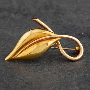 Pre-Owned 18ct Yellow Gold Leaf Brooch 4113022