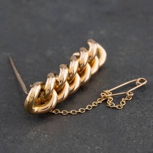 Pre-Owned Vintage Yellow Gold Curb Link Brooch 4113075