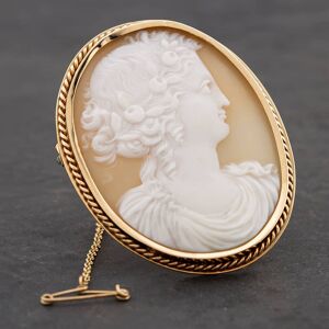 Pre-Owned Vintage Yellow Gold Cameo Oval Brooch 41131001