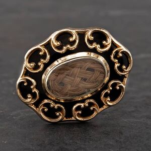 Pre-Owned Antique Yellow Gold Mourning Brooch 41131021