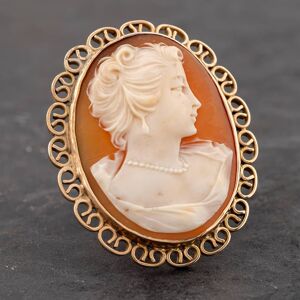 Pre-Owned Vintage Yellow Gold Cameo Brooch 41131024