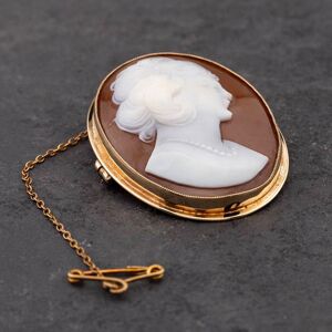 Pre-Owned Vintage 9ct Yellow Gold Cameo Brooch 41131048