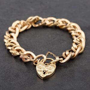 Pre-Owned 9ct Yellow Gold Double 8 Inch Curb Chain Bracelet 41281002