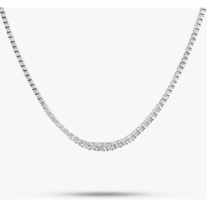 Pre-Owned Platinum 5.00ct Brilliant Cut Diamond Graduated Tennis 16 Inch Necklace 43040013