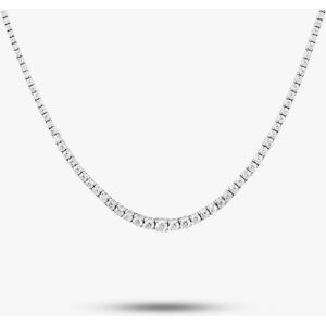 Pre-Owned 14ct White Gold 4.71ct Brilliant Cut Diamond Graduated 17 Inch Tennis Necklace 4304155114