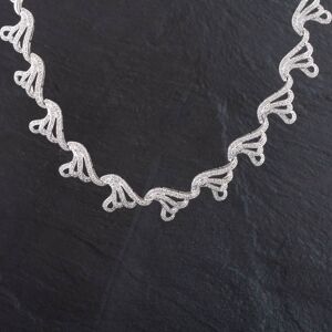 Pre-Owned 18ct White Gold 2.0ct Diamond Fancy Swirl 16-18 Inch Collarette Necklace 4314055