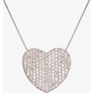 Pre-Owned Platinum 18 Inch 2.20ct Pave Diamond Heart Necklace 4314181