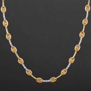 Pre-Owned 18ct Two Colour Gold Diamond 16 Inch Fancy Necklace 4504035