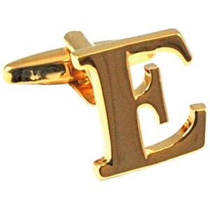 Alphabet Letter E Gold Cufflinks Letter: E