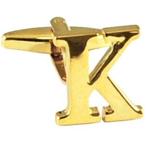 Alphabet Letter K Gold Cufflinks Letter: K