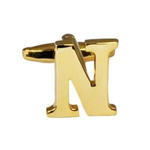 Alphabet Letter N Gold Cufflinks Letter: N