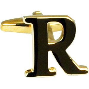 Alphabet Letter R Gold Cufflinks Letter: R