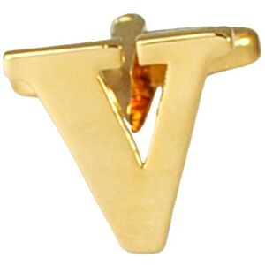 Alphabet Letter V Gold Cufflinks Letter: V