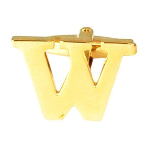 Alphabet Letter W Gold Cufflinks Letter: W