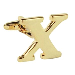 Alphabet Letter X Gold Cufflinks Letter: X
