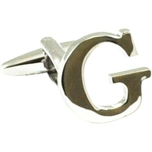 Single, Individual Silver Letter Cufflink G Letter: G