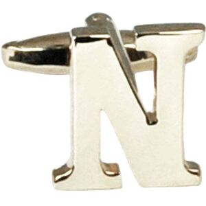 Single, Individual Silver Letter Cufflink N Letter: N