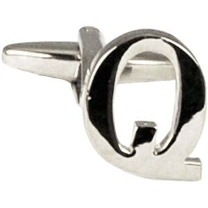 Single, Individual Silver Letter Cufflink Q Letter: Q