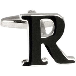 Single, Individual Silver Letter Cufflink R Letter: R