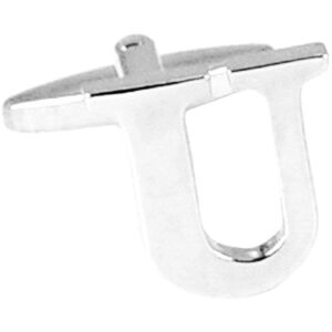 Single, Individual Silver Letter Cufflink U Letter: U