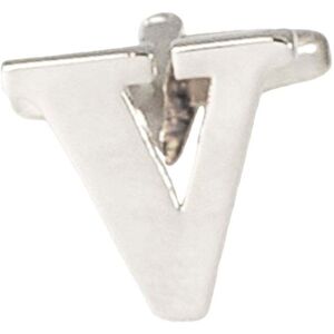 Single, Individual Silver Letter Cufflink V Letter: V