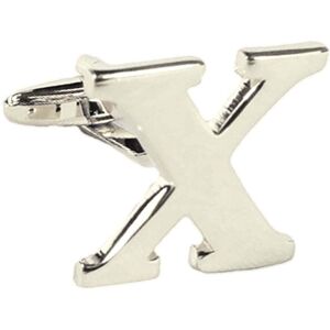 Single, Individual Silver Letter Cufflink X Letter: X