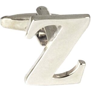 Single, Individual Silver Letter Cufflink Z Letter: Z