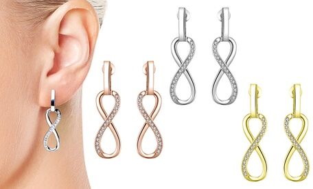 Groupon Goods Global GmbH One, Two or Three Pairs of Philip Jones Infinity Loop Drop Earrings with Crystals from Swarovski®