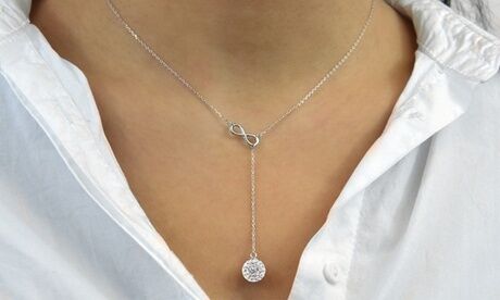 Groupon Goods Global GmbH One, Two or Three Philip Jones Infinity Necklaces with Crystals from Swarovski®