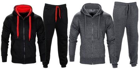 Groupon Goods Global GmbH Men's Fleece Tracksuit with Drawstring Hood and Waist