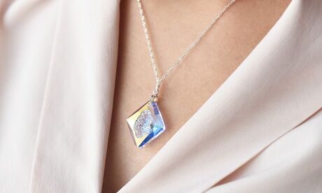 Groupon Goods Global GmbH Ah! Jewellery Rhombus Necklace with Crystals from Swarovski®