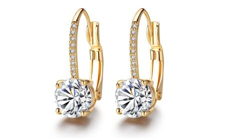 Groupon Goods Global GmbH Leverback Crystal Drop Earrings