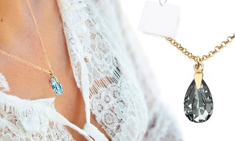 Groupon Goods Global GmbH Ah! Jewellery Pear Necklace with Crystals from Swarovski®