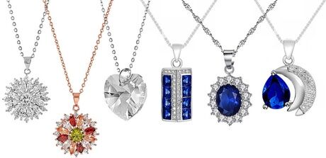 Groupon Goods Global GmbH Crystal Pendant Necklace Set with Crystals From Swarovski®