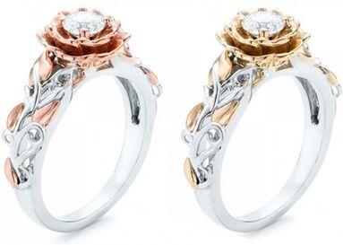 Groupon Goods Global GmbH One or Two Rose Rings with Crystals from Swarovski®