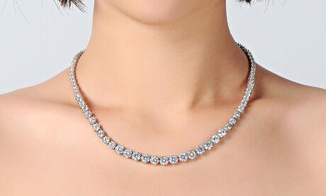 Groupon Goods Global GmbH One or Two Philip Jones Zenith Cubic Zirconia Necklaces