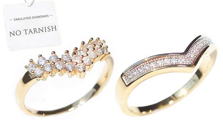Groupon Goods Global GmbH Ah! Jewellery Gold-Filled Wishbone Ring