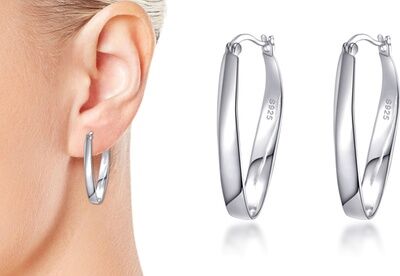 Groupon Goods Global GmbH One or Two Pairs of Philip Jones Sterling Silver Hoop Earrings