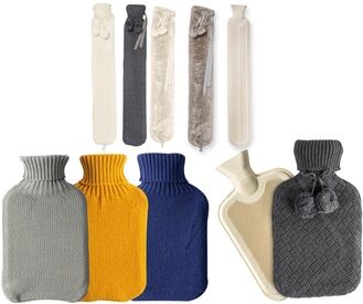 Groupon Goods Global GmbH Nicola Spring Long Hot Water Bottle with Faux-Fur Cover or Knitted Hot Water Bottle Cover